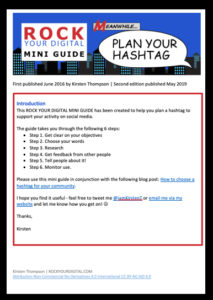 Screenshot of the Plan your hashtag guide