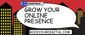 Speech bubble with the post title: Grow your online presence.